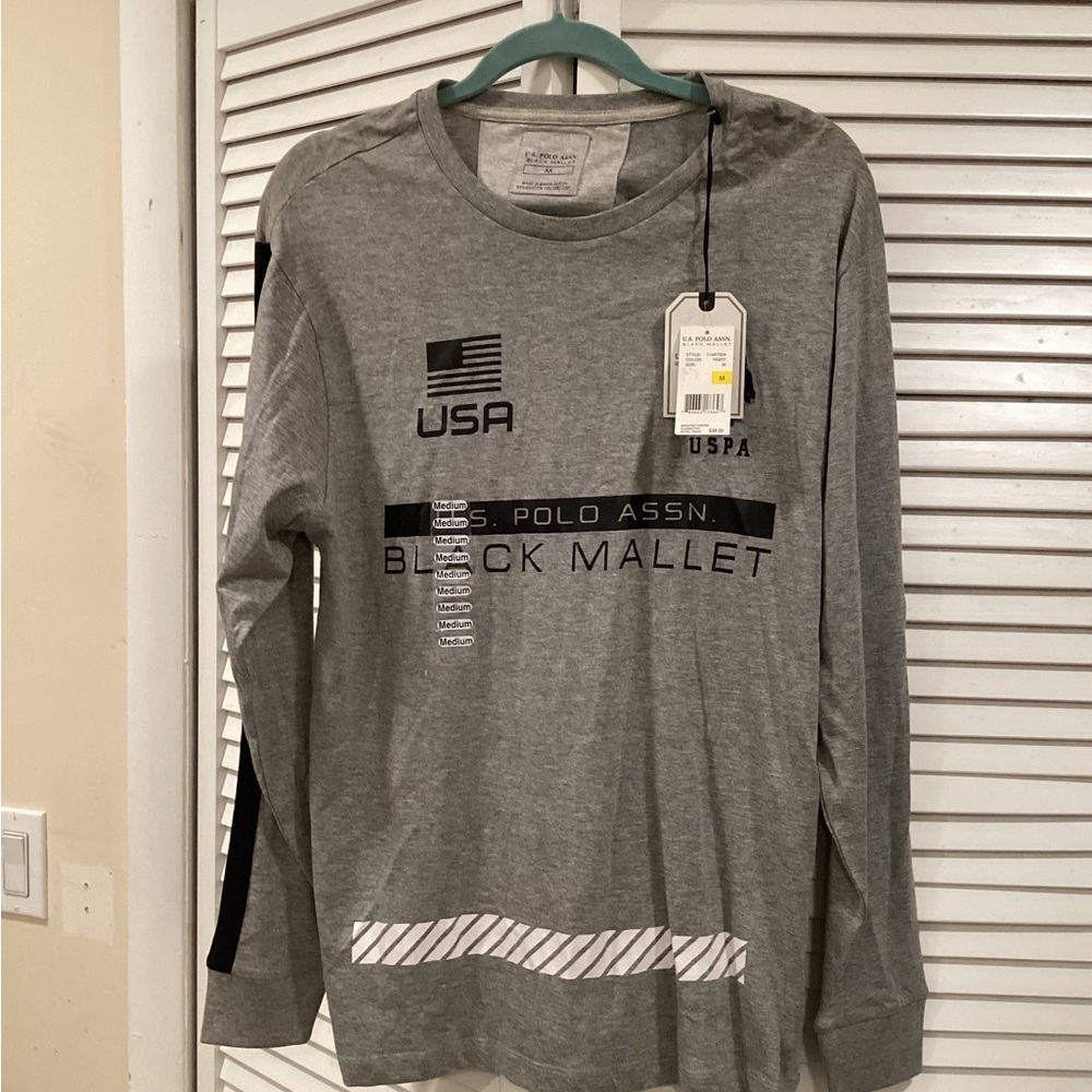 U.S. Polo Assn. Gray Long Sleeve Shirt “Black Mallet” Collection - Picture 6 of 6